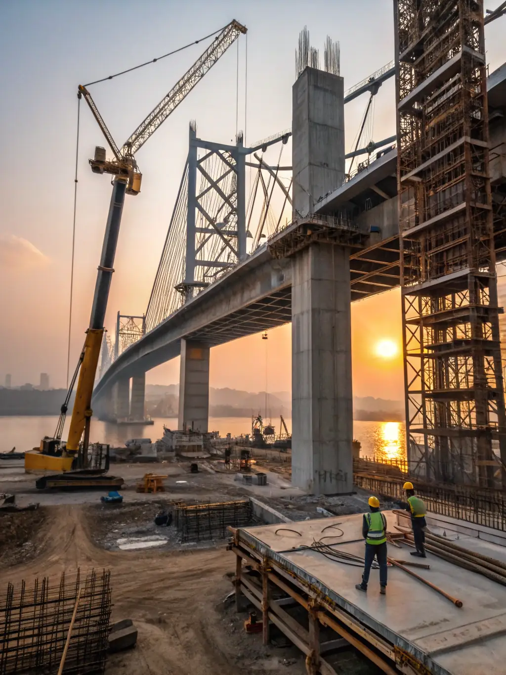 A 3D printed bridge section being installed, showcasing the potential for rapid infrastructure deployment by balanceLAB.3D.