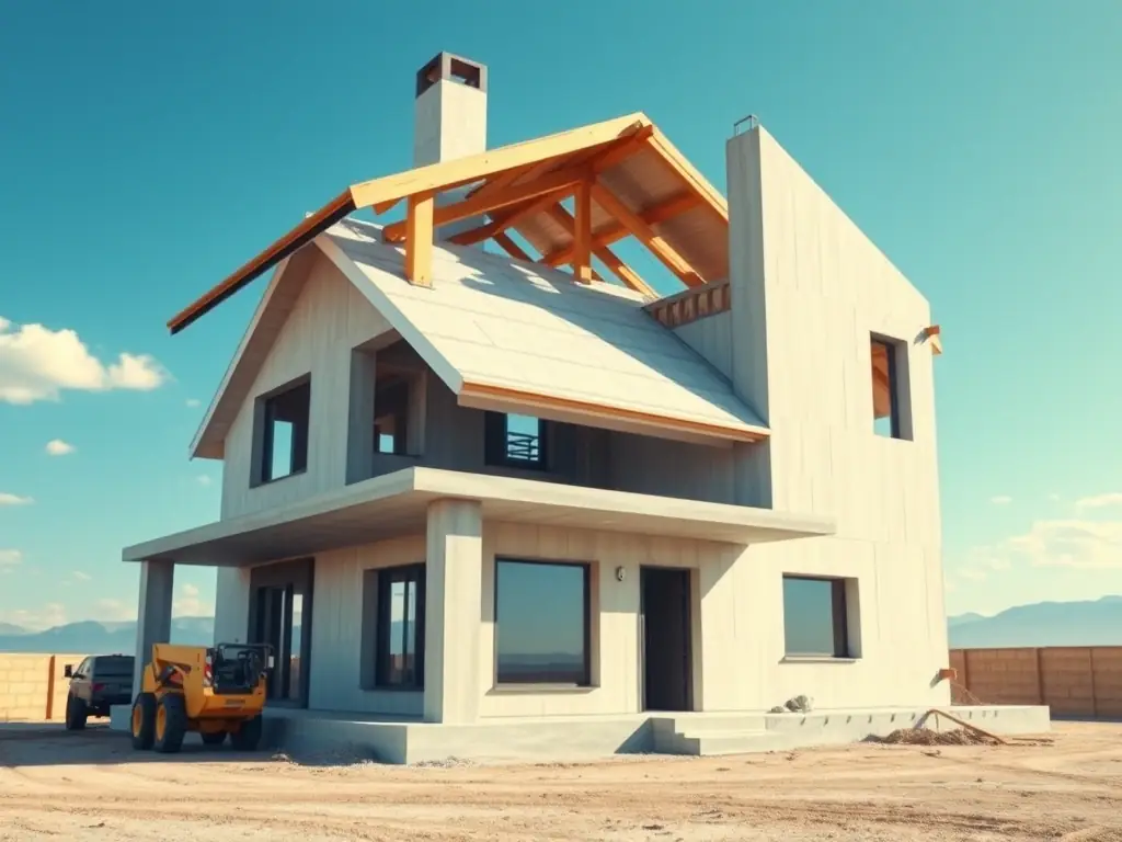 A time-lapse video showing the rapid construction of a small-scale 3D-printed building, demonstrating the speed and efficiency gains compared to traditional construction methods, with a focus on project timelines.